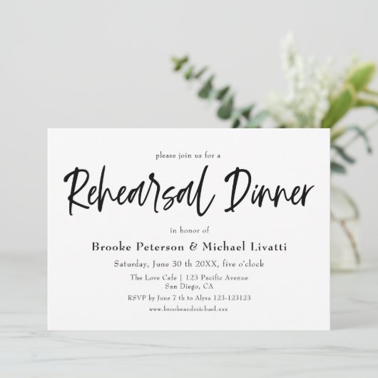 Script Elégant Dîner De Répétition Invitation (Debout devant)