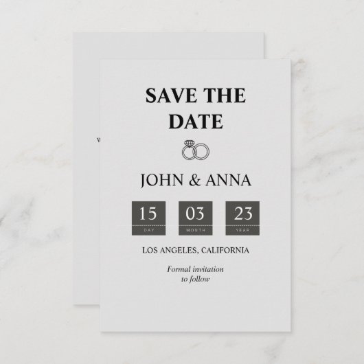 Script élégant Enregistrer la carte d'annonce de d (Devant / Derrière)