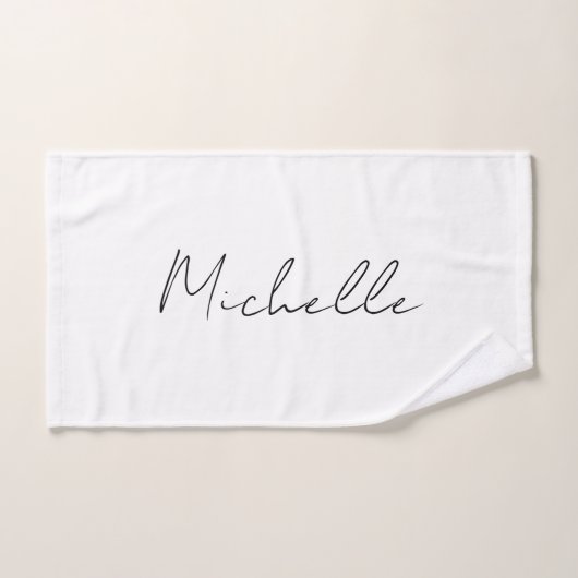 Script élégant et classique Ajouter votre nom (Serviette à main)