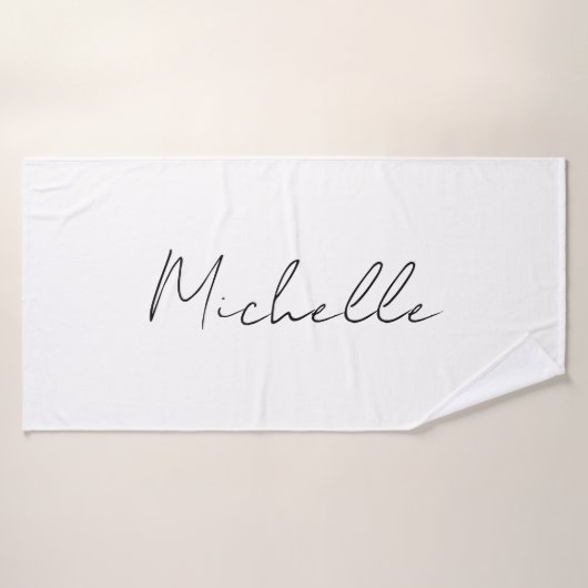 Script élégant et classique Ajouter votre nom (Serviette de bain)