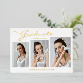 Script élégant et moderne | 3 Faire-part photo Gra (Debout devant)