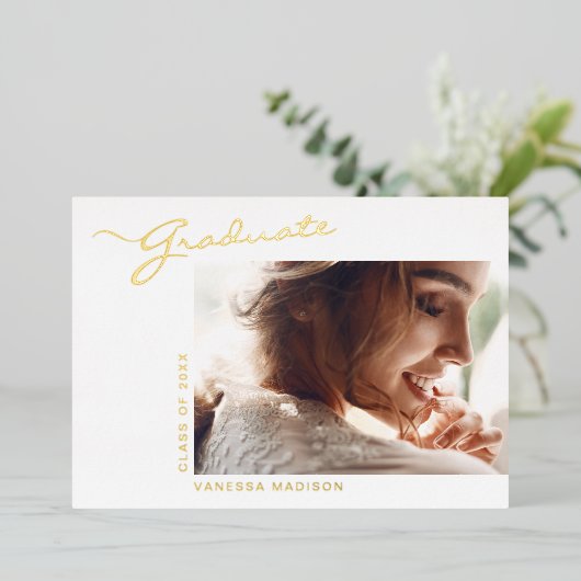 Script élégant et moderne | Photo Grad Faire-part (Debout devant)