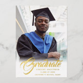 Script élégant | Faire-part photo moderne Grad (Recto)