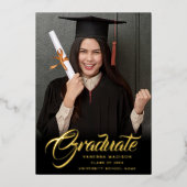 Script élégant | Faire-part photo moderne Grad (Recto)