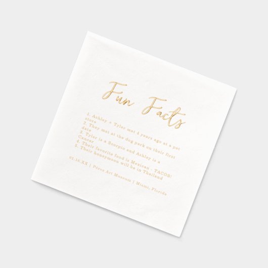 Script élégant | Fun Facts Mariage (Gauche)