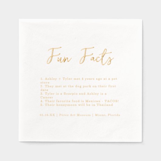 Script élégant | Fun Facts Mariage (Recto)