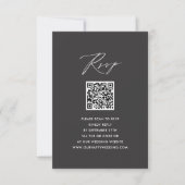 Script élégant Gris moderne Simple QR Wedding RSVP (Devant)