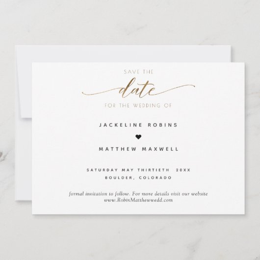 Script élégant Mariage simple Enregistrer la carte (Dos)
