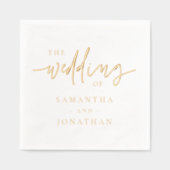 Script Elegant Modern Wedding Folie Servetten (Voorkant)
