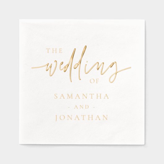 Script Elegant Modern Wedding Folie Servetten (Voorkant)