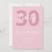 Script élégant moderne 30e anniversaire Invitation (Devant)