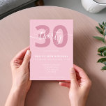Script élégant moderne 30e anniversaire Invitation<br><div class="desc">Invitation moderne Pastel Pink 30e Anniversaire. Conception minimaliste de modèle d'invitation de 30e anniversaire avec élégante calligraphie écriture manuscrite.</div>