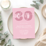 Script élégant moderne 30e anniversaire Invitation<br><div class="desc">Invitation moderne Pastel Pink 30e Anniversaire. Conception minimaliste de modèle d'invitation de 30e anniversaire avec élégante calligraphie écriture manuscrite.</div>