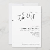 Script élégant moderne 30e anniversaire Invitation (Devant)