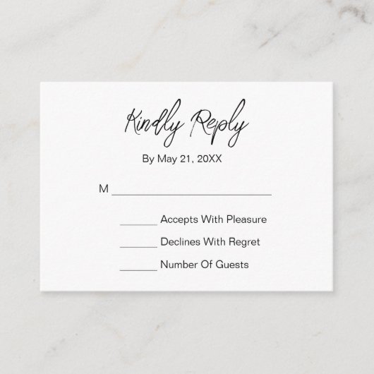 Script élégant moderne Dusty Blue blanc carte RSVP (Devant)