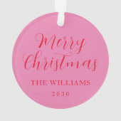 Script élégant moderne Joyeux Noël rose rouge (dos)