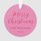 Script élégant moderne Joyeux Noël rose rouge (devant)