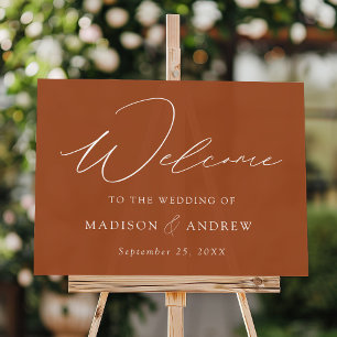 Script élégant moderne Mariage en terre cuite Accu