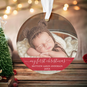 Script élégant Mon premier bébé rouge Noël