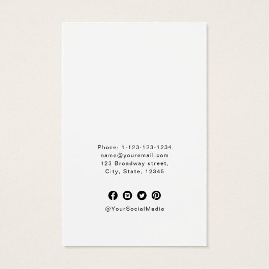 Script élégant Monogramme moderne Professionnel (Dos)