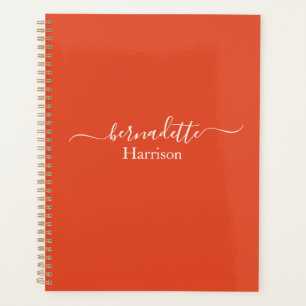 Script élégant Nom personnalisé Orange Planner