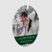 Script élégant Notre Premier Couple de Noël Vert (devant)