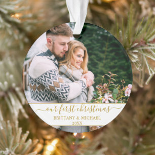 Script élégant Notre premier couple d'or Noël