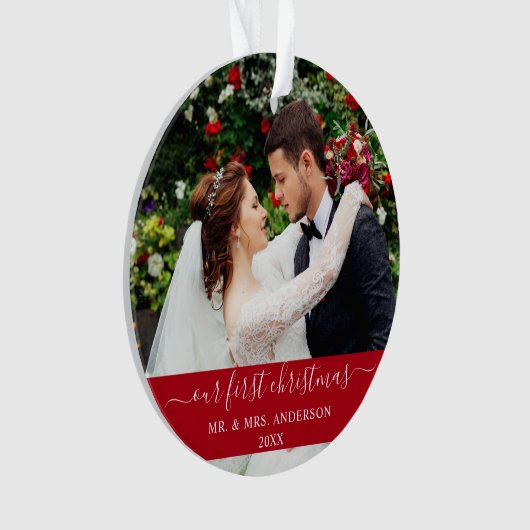 Script élégant Notre premier Noël Rouge (devant)