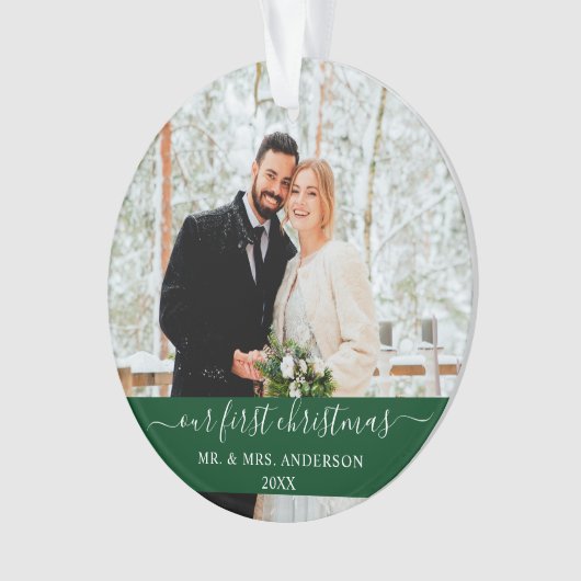 Script élégant Notre premier Noël Vert (devant)