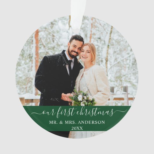 Script élégant Notre premier Noël Vert (devant)