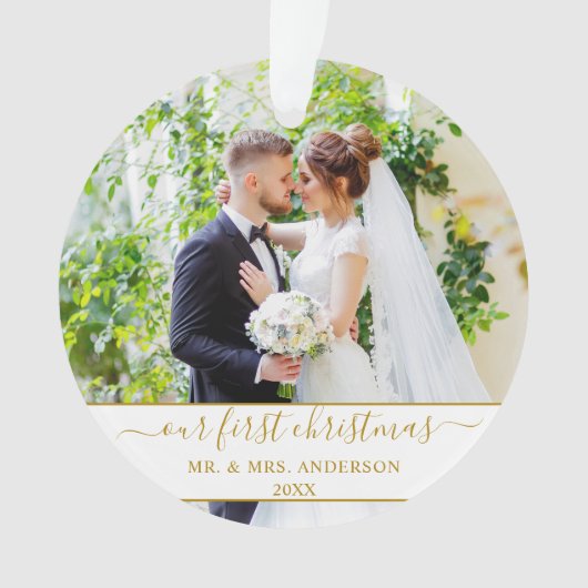 Script élégant Notre premier Or de Noël (devant)