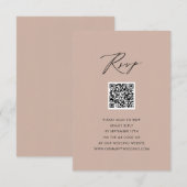Script élégant rose vif Simple mariage QR RSVP (Devant / Derrière)