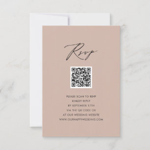 Script élégant rose vif Simple mariage QR RSVP