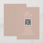 Script élégant rose vif Simple mariage QR RSVP (Devant / Derrière)