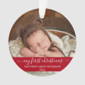 Script élégant Rouge Mon premier bébé de Noël (devant)