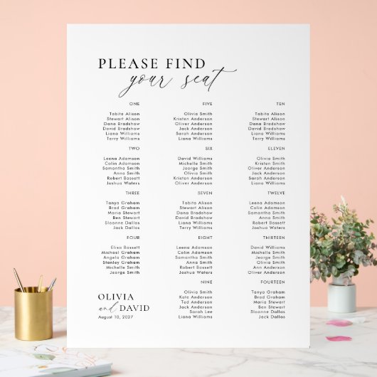 Script élégant Trouvez votre siège Mariage signe a (Mariage)