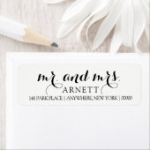 Script Elegante MR & MRS Retouradreslabels Etiket (Insitu)