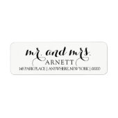 Script Elegante MR & MRS Retouradreslabels Etiket (Voorkant)