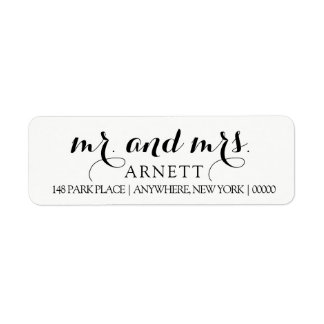 Script Elegante MR & MRS Retouradreslabels Etiket