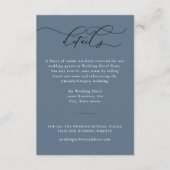 Script en elegante sereniteit bruiloft details informatiekaartje (Voorkant)