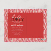 Script en geometrische 40e verjaardag briefkaart (Achterkant)