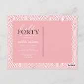 Script en geometrische 40e verjaardag briefkaart (Achterkant)