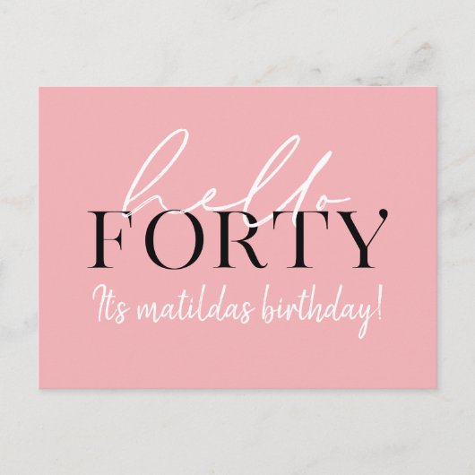 Script en geometrische 40e verjaardag briefkaart (Voorkant)