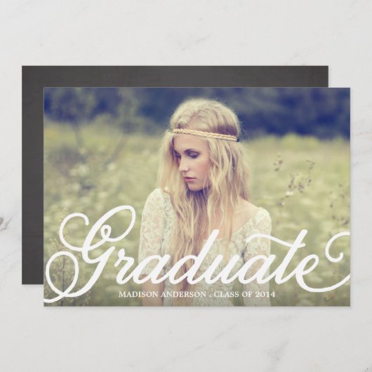 Script en gras| Invitation de la fête de graduatio (Devant / Derrière)