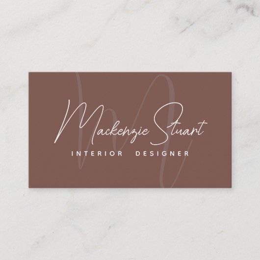 Script en terre cuite QR Code Carte de visite Mono (Devant)