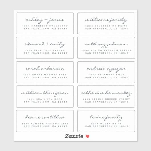 Script Étiquette de adresse invité ORDER 6" ou 8"  (Feuille)