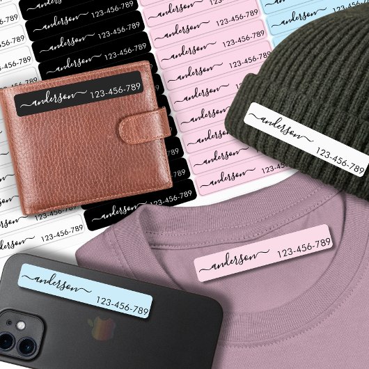 Script étiquette de vêtements personnalisés pour m