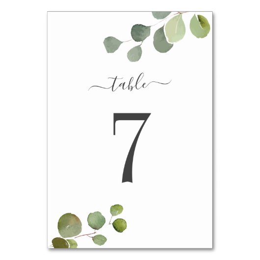 Script Eucalyptus Zitkaart (achter) Bruiloft Kaart (Voorkant)