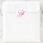 Script F Monogram Labels (Hot Pink / Black) (Tas)