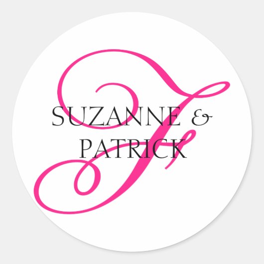 Script F Monogram Labels (Hot Pink / Black) (Voorkant)